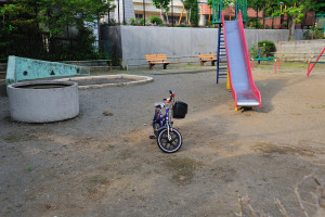 公園で主を待つ自転車