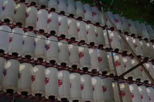 Lanterns of Ebisu festival were decorated